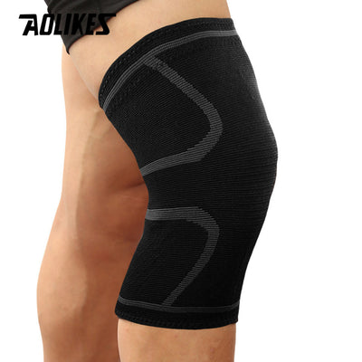 1pc AOLIKES Compression Knee Sleeve | Breathable, Non-Slip, Ideal for Running, Volleyball, Basketball, Yoga, Tennis, Football - Available in, Grey, Red