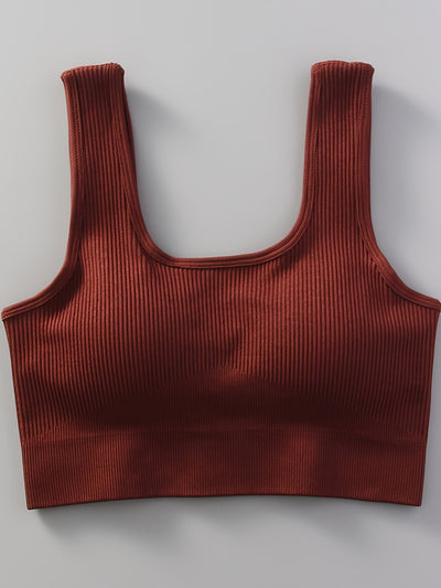 2pcs Women'S Breathable Seamless Yoga Leggings & Bra Set - High-Stretch Ribbed Gym Workout Shorts with Bra, Moisture-Wicking Athletic Outfit for Running, Pilates