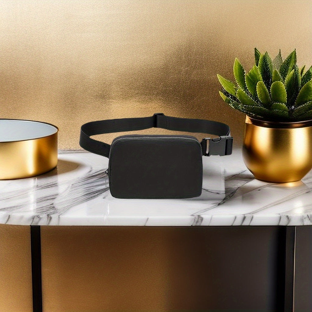 Unisex 1L Adjustable Yoga Waist Pack - High-Quality Nylon with Zipper Closure, Lightweight Crossbody Chest Bag for Travel, Hiking & Casual Sports - Multi-Functional Storage for Phone, Cosmetics, Essentials, Travel Accessory,