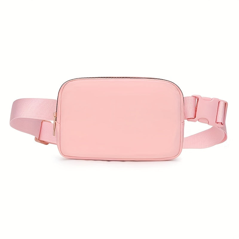 Unisex 1L Adjustable Yoga Waist Pack - High-Quality Nylon with Zipper Closure, Lightweight Crossbody Chest Bag for Travel, Hiking & Casual Sports - Multi-Functional Storage for Phone, Cosmetics, Essentials, Travel Accessory,