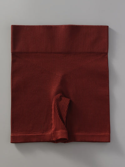 2pcs Women'S Breathable Seamless Yoga Leggings & Bra Set - High-Stretch Ribbed Gym Workout Shorts with Bra, Moisture-Wicking Athletic Outfit for Running, Pilates