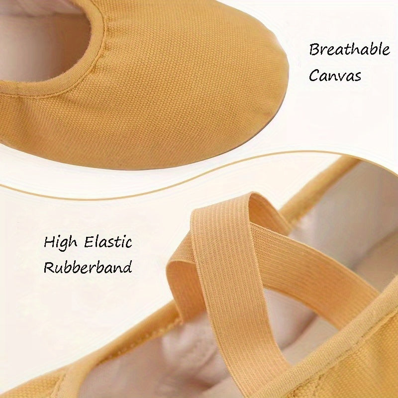 Durable Rubber-Soled Dance Shoes with Heels for Adult Ballet And Yoga Dance.