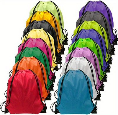 1pc Vibrant Nylon Drawstring Backpack - Lightweight & Durable, 16" Storage Bag with Black Laces for Sports, Travel, Yoga, Gym, and Outdoor Camping, Backpack for Travel
