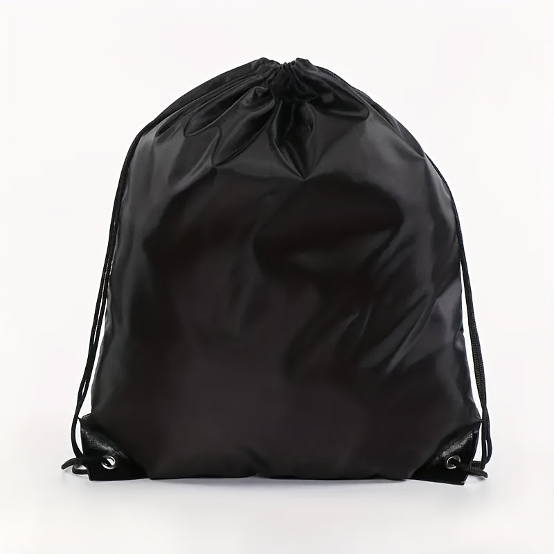 1pc Vibrant Nylon Drawstring Backpack - Lightweight & Durable, 16" Storage Bag with Black Laces for Sports, Travel, Yoga, Gym, and Outdoor Camping, Backpack for Travel