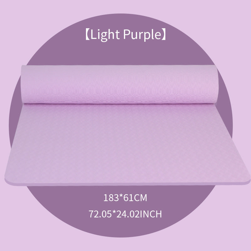 1pc Non-Slip TPE Yoga Mat - Lightweight, Quiet Exercise & Fitness Mat for Home Workouts