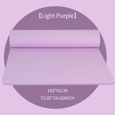1pc Non-Slip TPE Yoga Mat - Lightweight, Quiet Exercise & Fitness Mat for Home Workouts