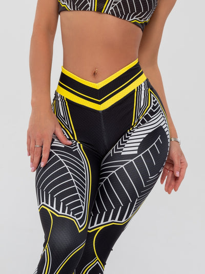 Seamless High Waist Butt Lifting Sweat Absorbing Sports Leggings, Casual Slim Women's Activewear Printed Yoga Tight Pants