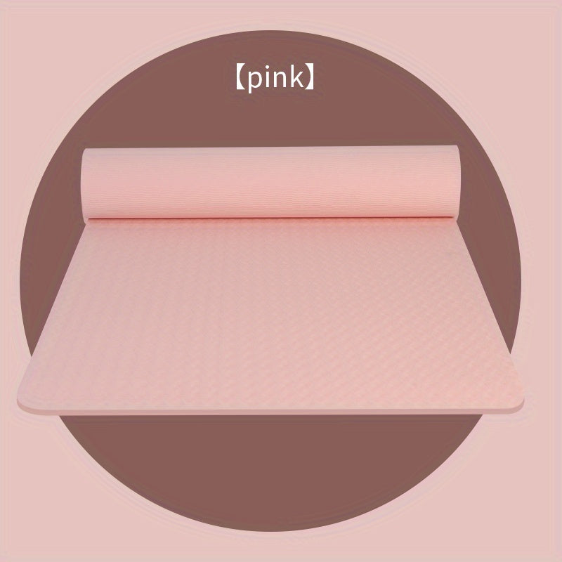 1pc Non-Slip TPE Yoga Mat - Lightweight, Quiet Exercise & Fitness Mat for Home Workouts