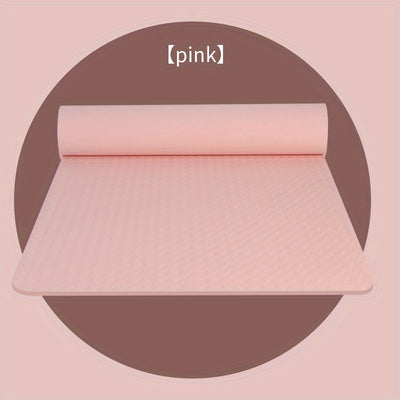1pc Non-Slip TPE Yoga Mat - Lightweight, Quiet Exercise & Fitness Mat for Home Workouts