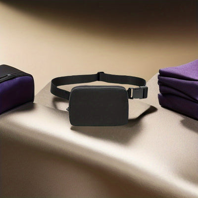 Unisex 1L Adjustable Yoga Waist Pack - High-Quality Nylon with Zipper Closure, Lightweight Crossbody Chest Bag for Travel, Hiking & Casual Sports - Multi-Functional Storage for Phone, Cosmetics, Essentials, Travel Accessory,