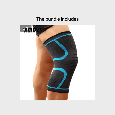 1pc AOLIKES Compression Knee Sleeve | Breathable, Non-Slip, Ideal for Running, Volleyball, Basketball, Yoga, Tennis, Football - Available in, Grey, Red