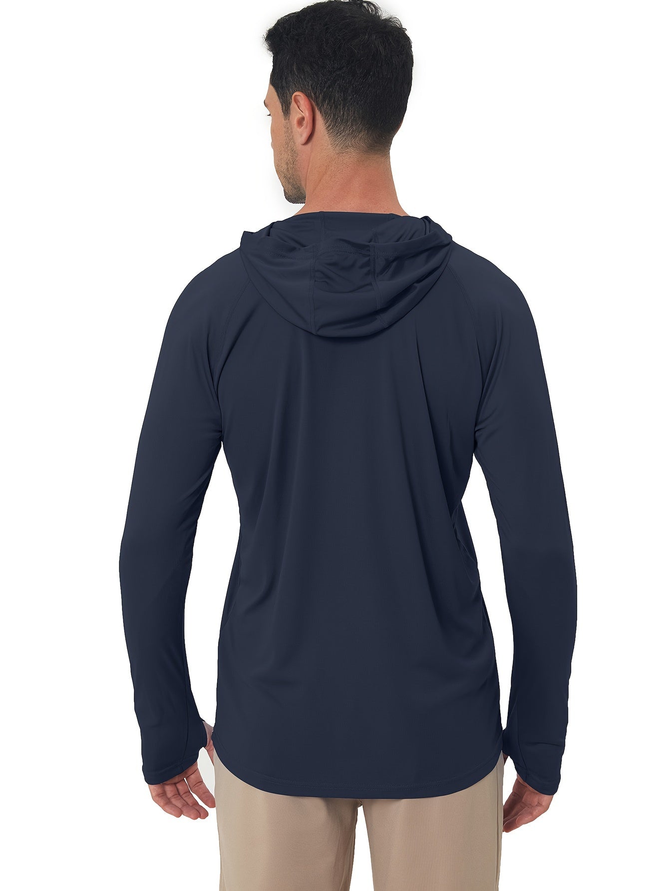 Men's UPF50+ Sun Protection Hoodie - Lightweight Quick-Dry Rash Guard, Breathable Long Sleeve UV Shirt for Fishing, Hiking, Yoga & Running, Olive Green, Machine Washable, Sports Apparel, Sporty Design, Durable Construction, A