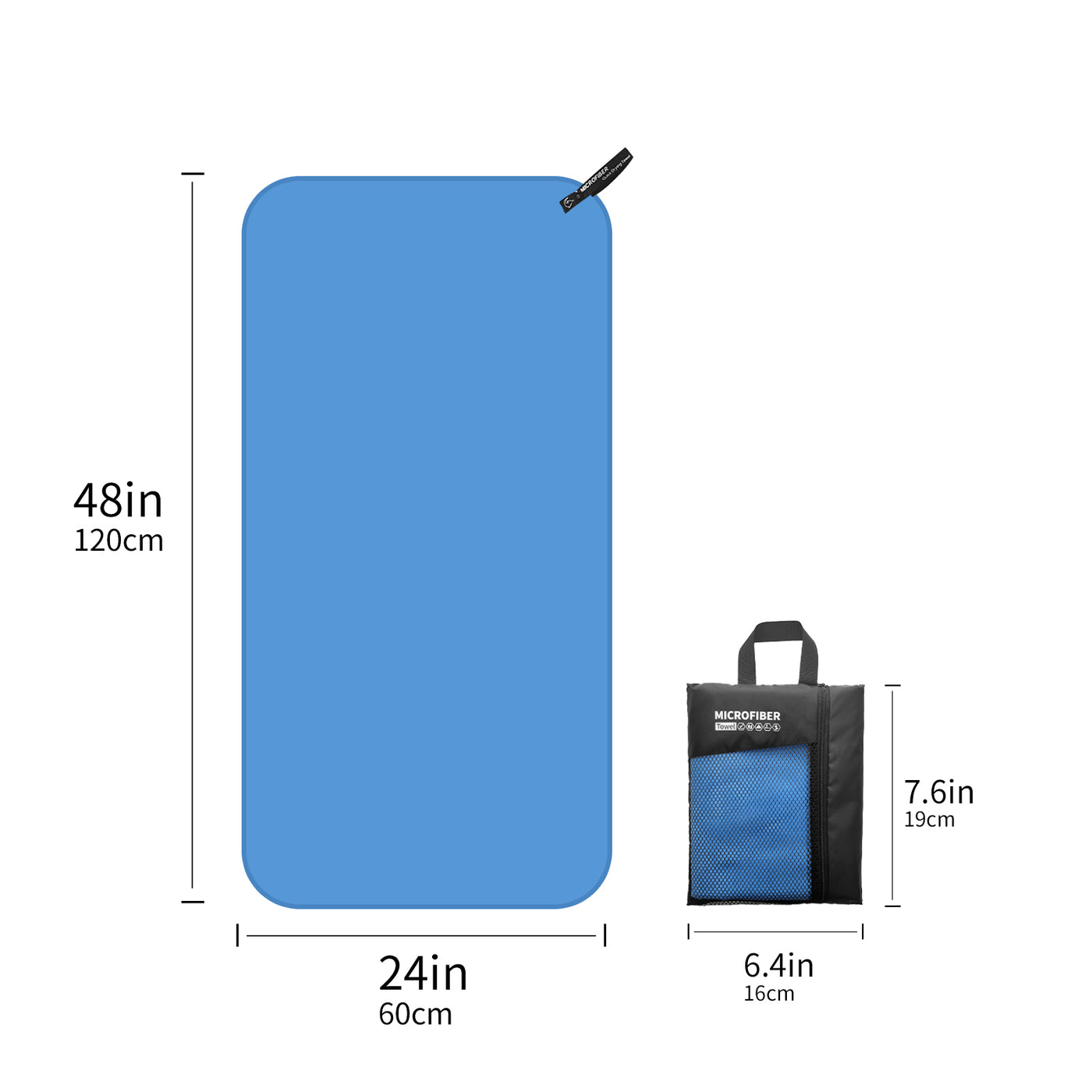 Quick Drying Absorbent 1pc Mutao Microfiber Towel - With Mesh Bag For Camping, Gym Yoga, Backpacking, Hiking