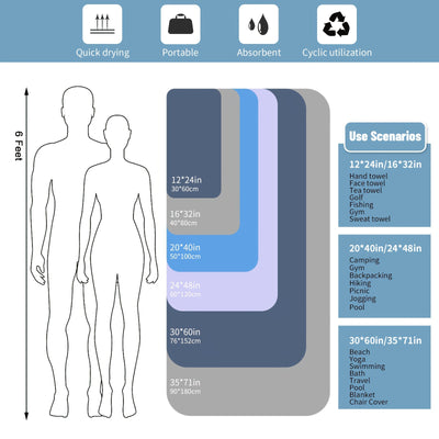 Quick Drying Absorbent 1pc Mutao Microfiber Towel - With Mesh Bag For Camping, Gym Yoga, Backpacking, Hiking