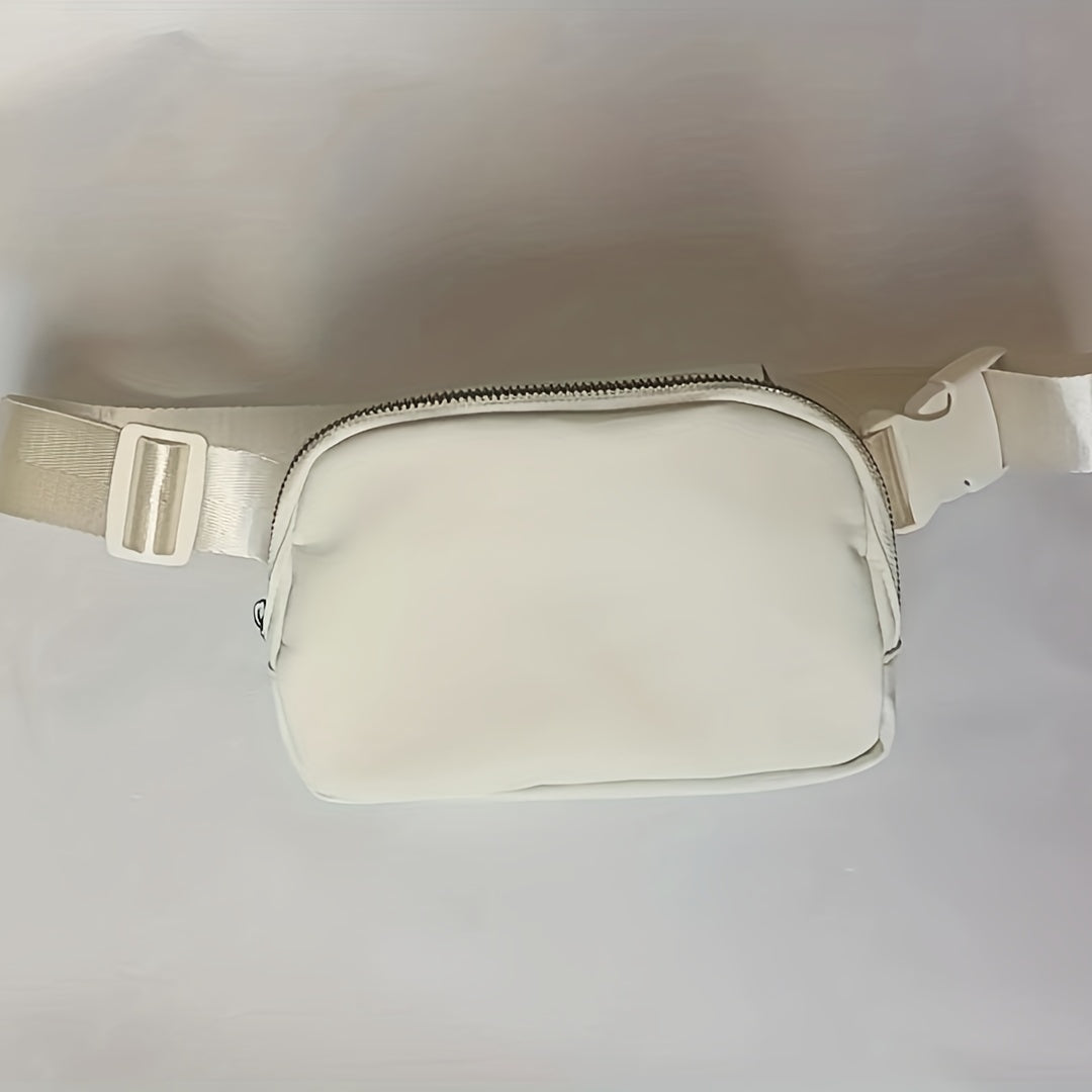 Unisex 1L Adjustable Yoga Waist Pack - High-Quality Nylon with Zipper Closure, Lightweight Crossbody Chest Bag for Travel, Hiking & Casual Sports - Multi-Functional Storage for Phone, Cosmetics, Essentials, Travel Accessory,