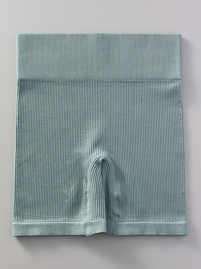 2pcs Women'S Breathable Seamless Yoga Leggings & Bra Set - High-Stretch Ribbed Gym Workout Shorts with Bra, Moisture-Wicking Athletic Outfit for Running, Pilates