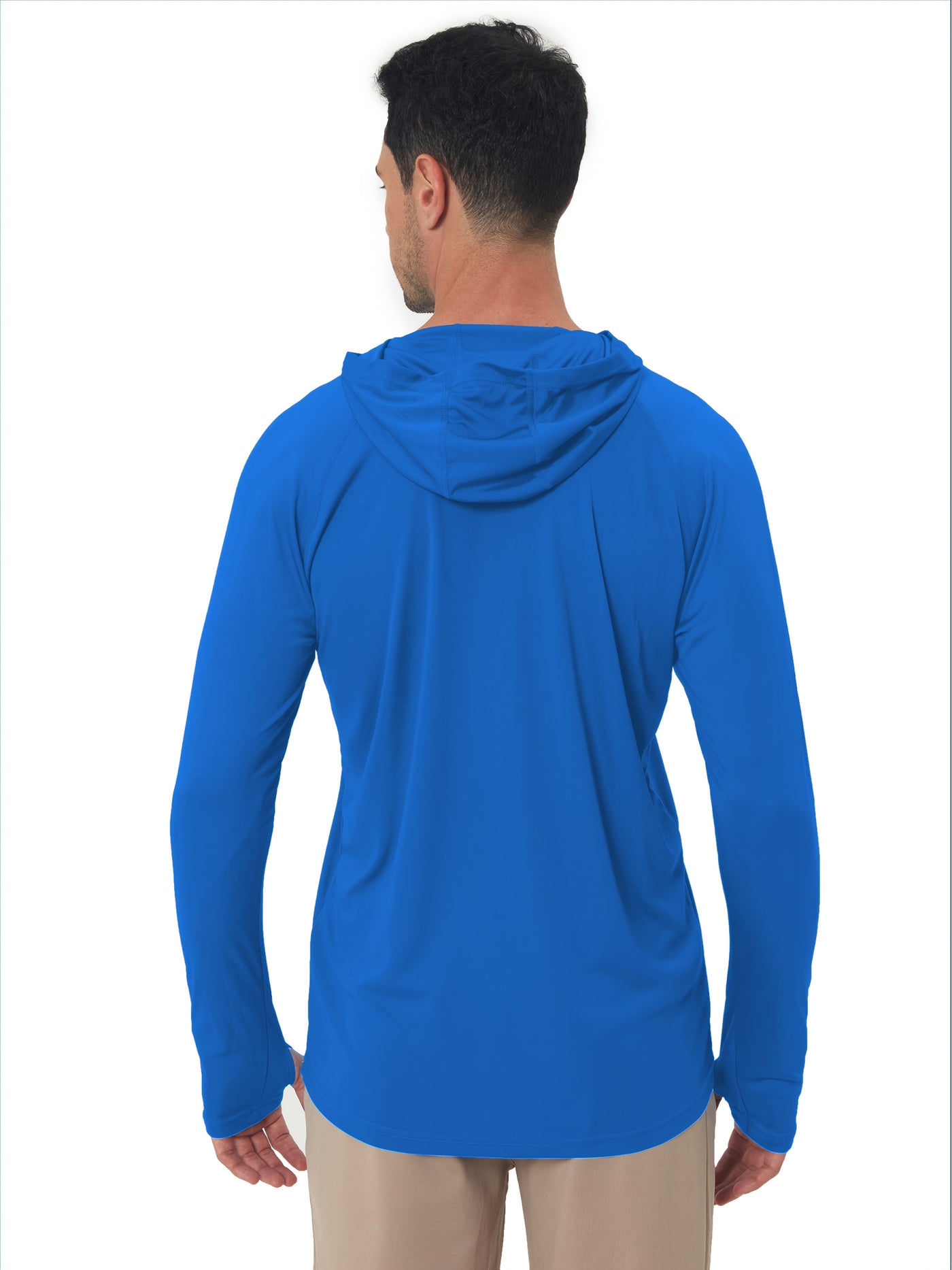 Men's UPF50+ Sun Protection Hoodie - Lightweight Quick-Dry Rash Guard, Breathable Long Sleeve UV Shirt for Fishing, Hiking, Yoga & Running, Olive Green, Machine Washable, Sports Apparel, Sporty Design, Durable Construction, A