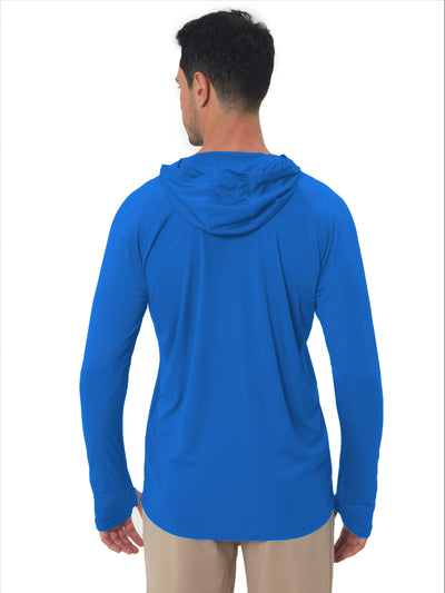 Men's UPF50+ Sun Protection Hoodie - Lightweight Quick-Dry Rash Guard, Breathable Long Sleeve UV Shirt for Fishing, Hiking, Yoga & Running, Olive Green, Machine Washable, Sports Apparel, Sporty Design, Durable Construction, A