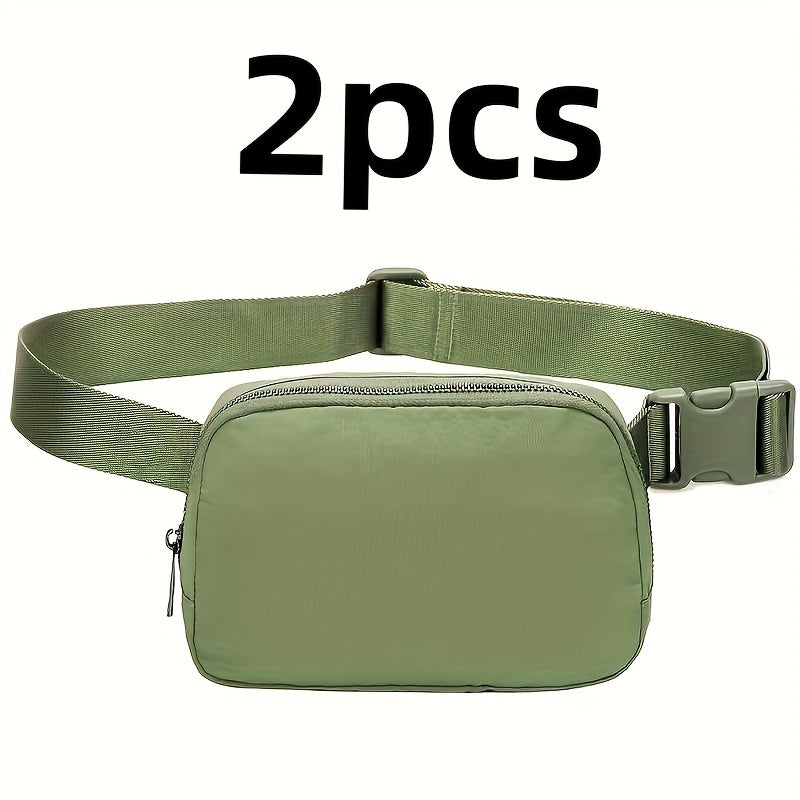 Unisex 1L Adjustable Yoga Waist Pack - High-Quality Nylon with Zipper Closure, Lightweight Crossbody Chest Bag for Travel, Hiking & Casual Sports - Multi-Functional Storage for Phone, Cosmetics, Essentials, Travel Accessory,