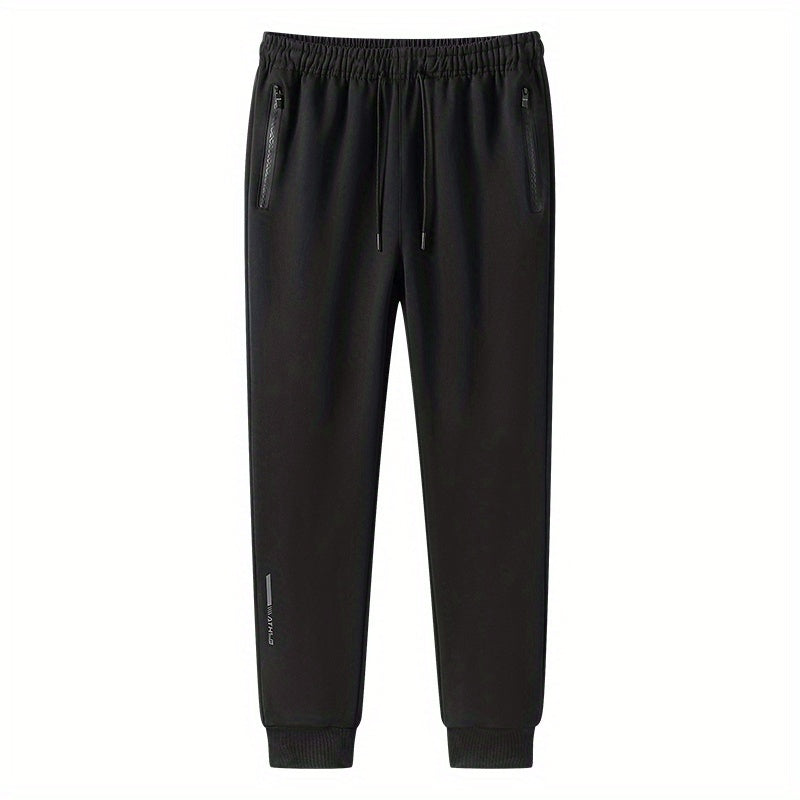 Lightweight Breathable Sports Pants Joggers, Men's Casual Slightly Stretch Zipper Pockets Sweatpants For All Seasons Fitness