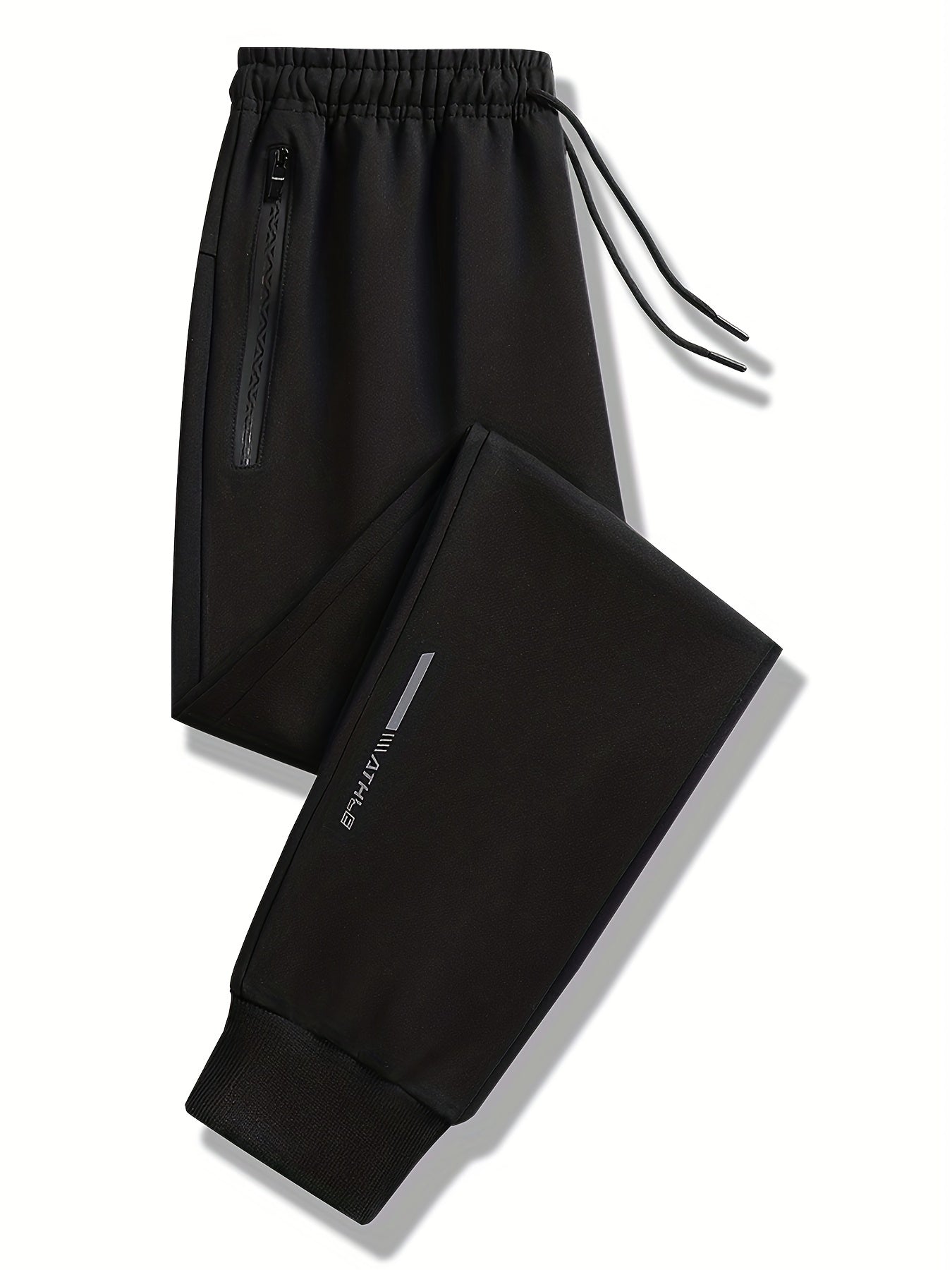 Lightweight Breathable Sports Pants Joggers, Men's Casual Slightly Stretch Zipper Pockets Sweatpants For All Seasons Fitness