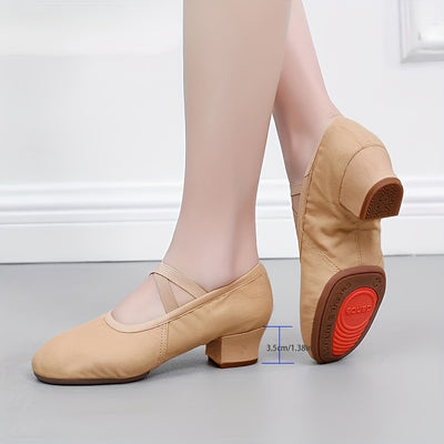 Durable Rubber-Soled Dance Shoes with Heels for Adult Ballet And Yoga Dance.