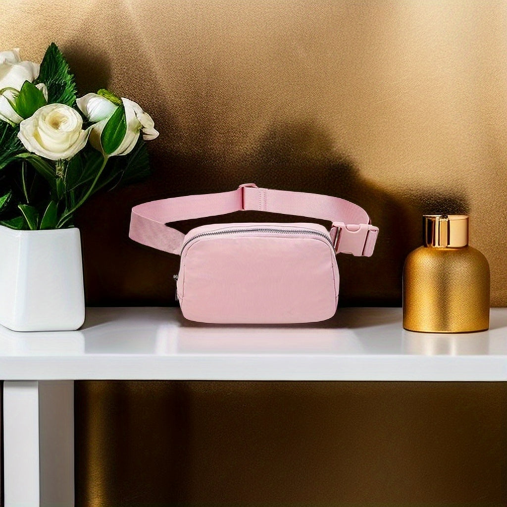 Unisex 1L Adjustable Yoga Waist Pack - High-Quality Nylon with Zipper Closure, Lightweight Crossbody Chest Bag for Travel, Hiking & Casual Sports - Multi-Functional Storage for Phone, Cosmetics, Essentials, Travel Accessory,