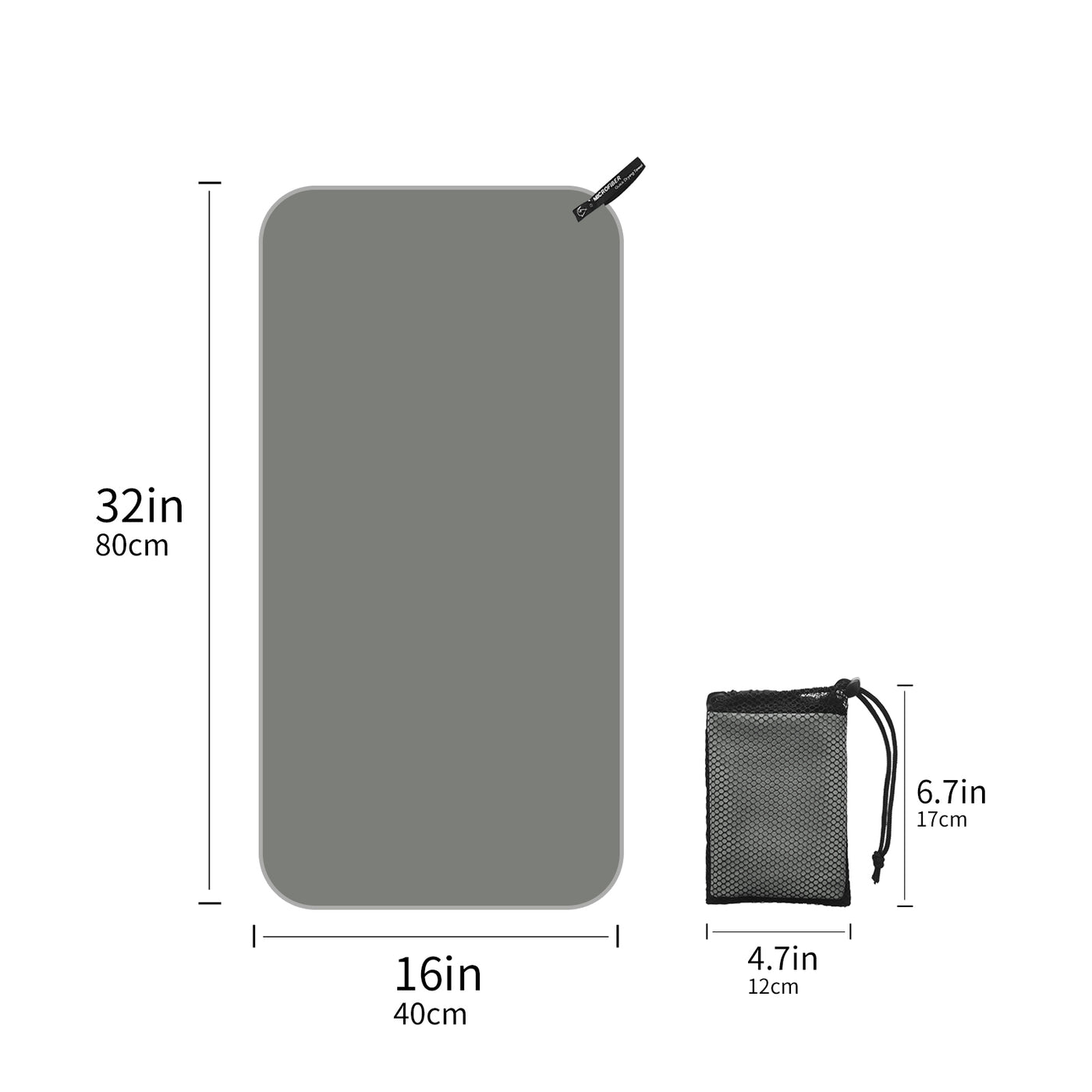 Quick Drying Absorbent 1pc Mutao Microfiber Towel - With Mesh Bag For Camping, Gym Yoga, Backpacking, Hiking