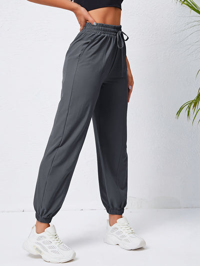 Stretchy Comfort Fit Joggers - Quick Drying, Slant Pockets, Elastic Waistband, Breathable, Moisture-Wicking, Womens Activewear for Fitness, Yoga, Running, and Outdoor Activities