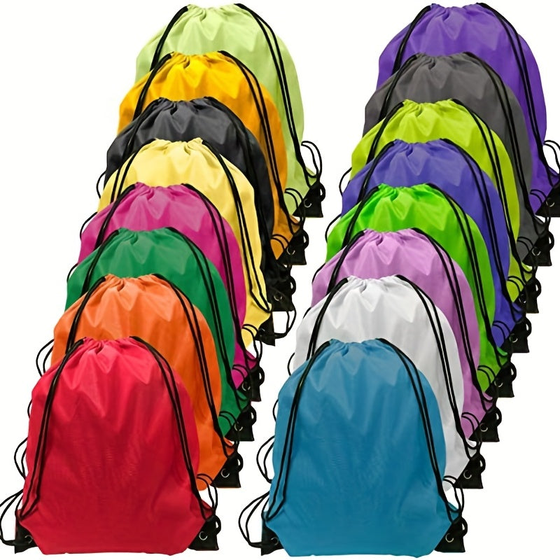 1pc Vibrant Nylon Drawstring Backpack - Lightweight & Durable, 16" Storage Bag with Black Laces for Sports, Travel, Yoga, Gym, and Outdoor Camping, Backpack for Travel