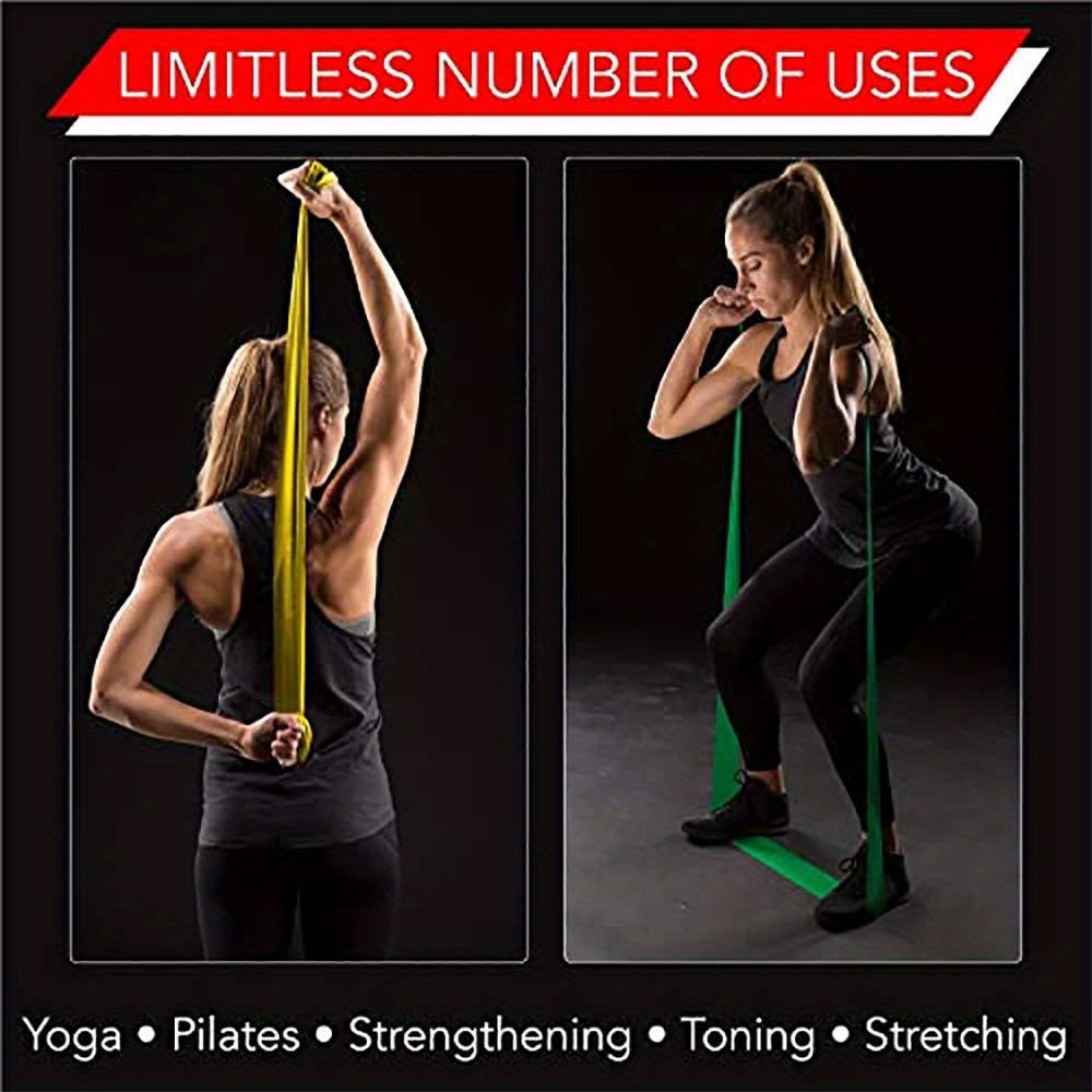 Latex Elastic Resistance Band - 1pc Workout Pilates Band for Gym Home Fitness Exercise