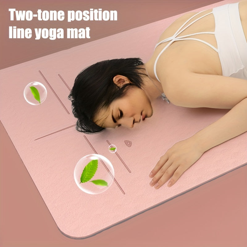 1pc TPE Non-Slip Yoga Pilates Training Mat, Home Fitness Accessories, Yoga Mat