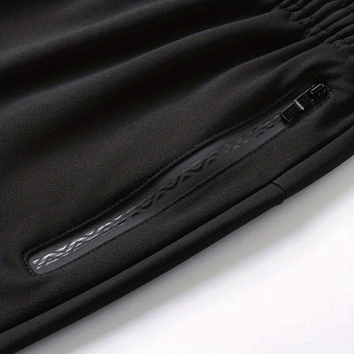 Lightweight Breathable Sports Pants Joggers, Men's Casual Slightly Stretch Zipper Pockets Sweatpants For All Seasons Fitness