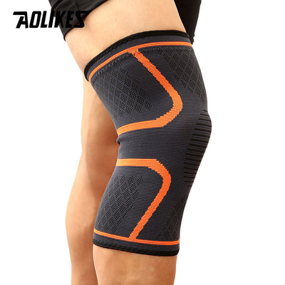 1pc AOLIKES Compression Knee Sleeve | Breathable, Non-Slip, Ideal for Running, Volleyball, Basketball, Yoga, Tennis, Football - Available in, Grey, Red