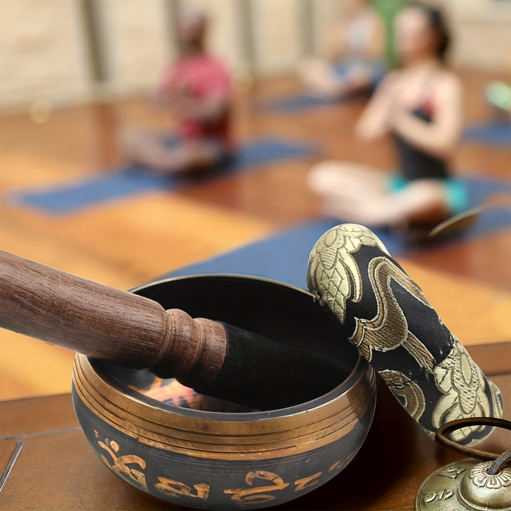 Tibetan Singing Bowls Set~ Meditation Sound Bowl hand Hammered in Nepal for Yoga, Meditation, Mindfulness, Healing & Chakra balancing