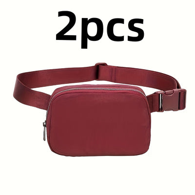 Unisex 1L Adjustable Yoga Waist Pack - High-Quality Nylon with Zipper Closure, Lightweight Crossbody Chest Bag for Travel, Hiking & Casual Sports - Multi-Functional Storage for Phone, Cosmetics, Essentials, Travel Accessory,