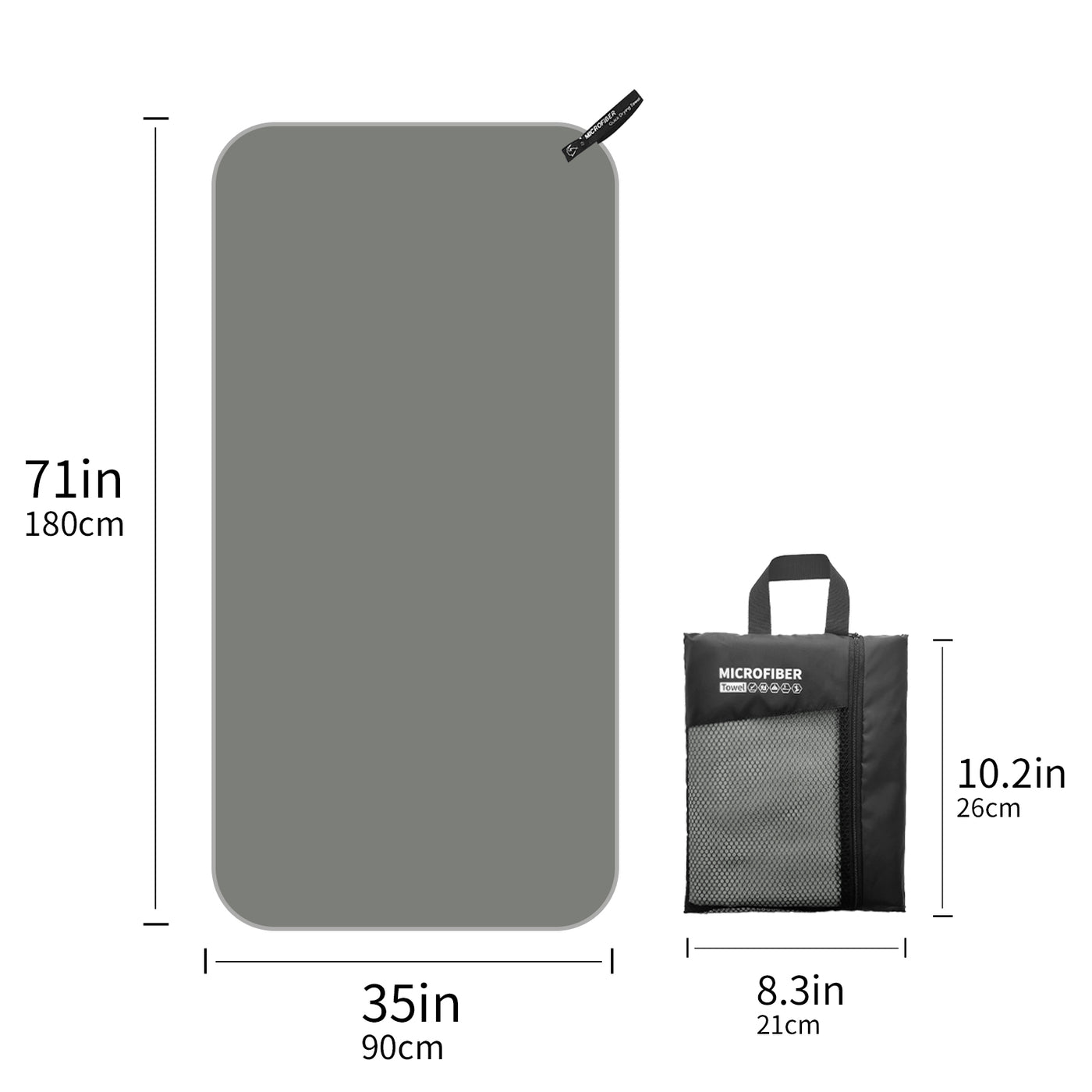 Quick Drying Absorbent 1pc Mutao Microfiber Towel - With Mesh Bag For Camping, Gym Yoga, Backpacking, Hiking