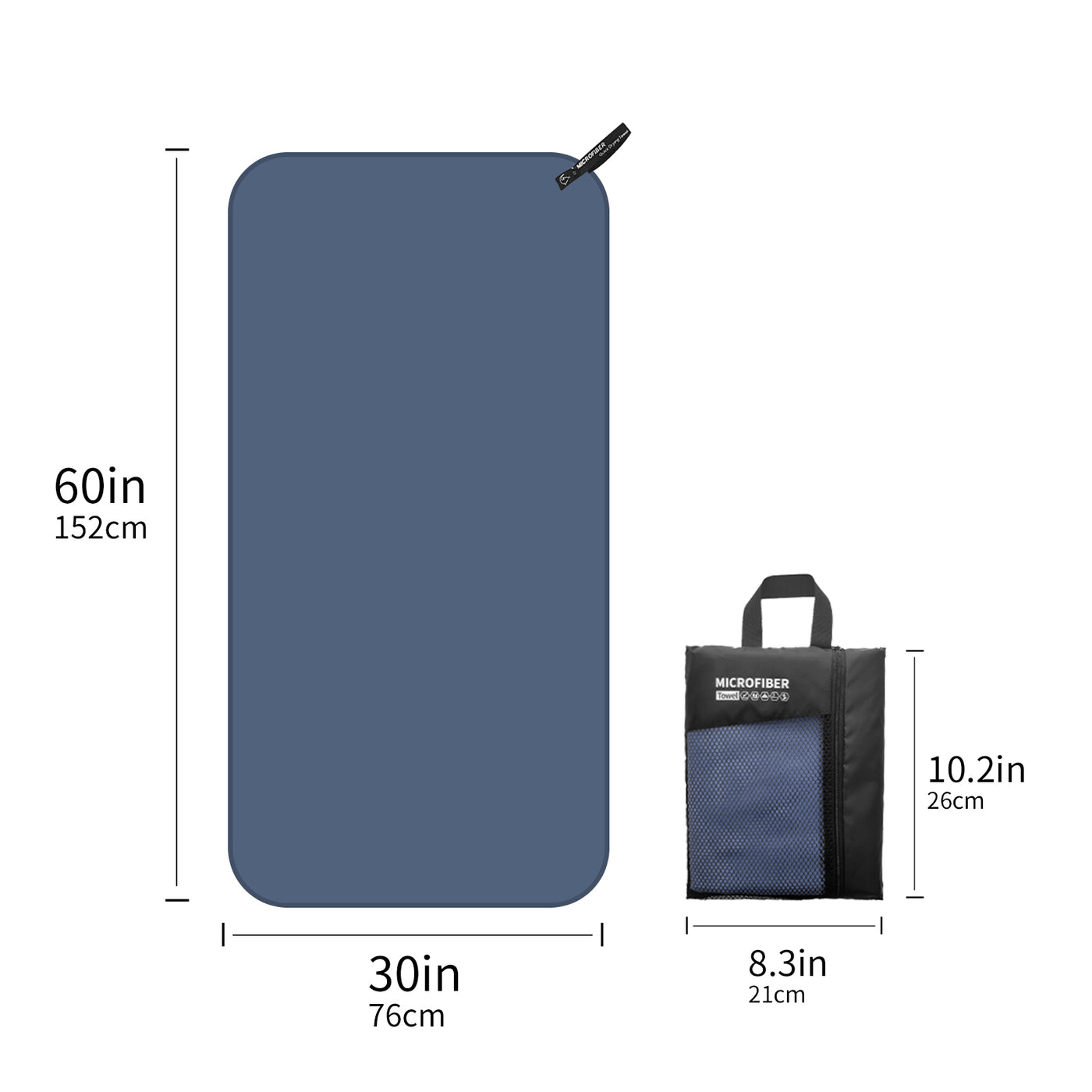 Quick Drying Absorbent 1pc Mutao Microfiber Towel - With Mesh Bag For Camping, Gym Yoga, Backpacking, Hiking