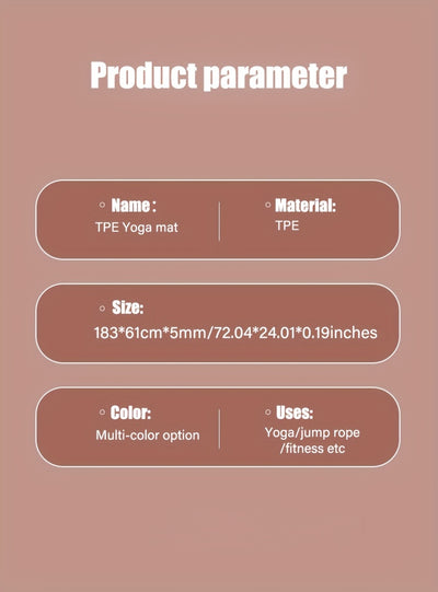 1pc TPE Non-Slip Yoga Pilates Training Mat, Home Fitness Accessories, Yoga Mat