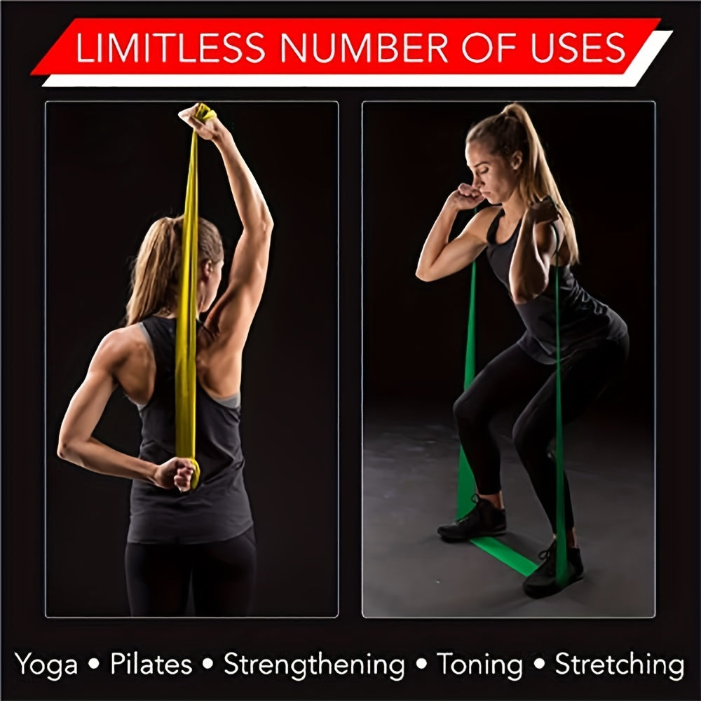 Latex Elastic Resistance Band - 1pc Workout Pilates Band for Gym Home Fitness Exercise