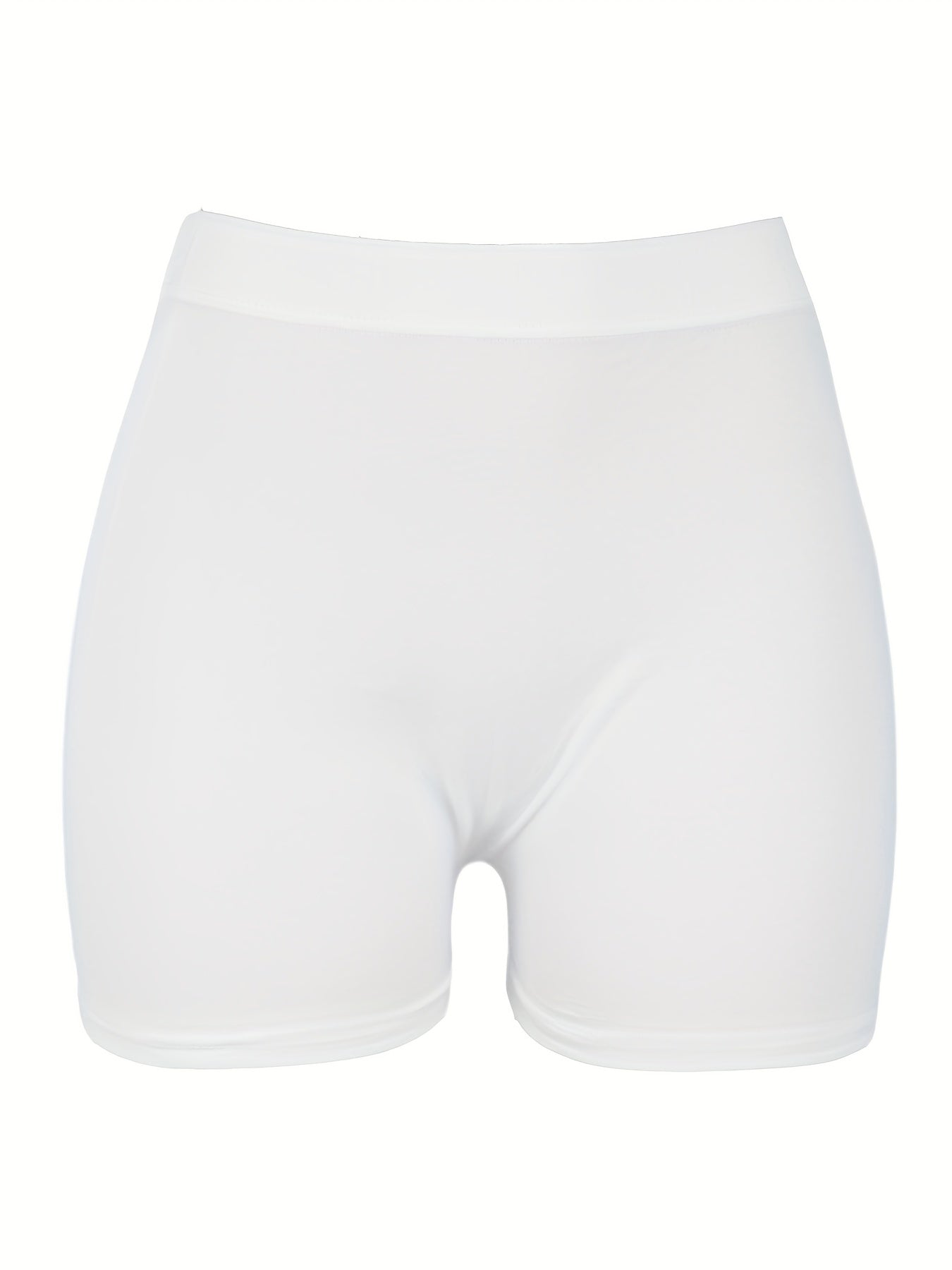 [High Waist Skinny Shorts] Solid High Waist Skinny Shorts, Casual Stretchy Yoga Shorts For Spring & Summer, Women's Clothing