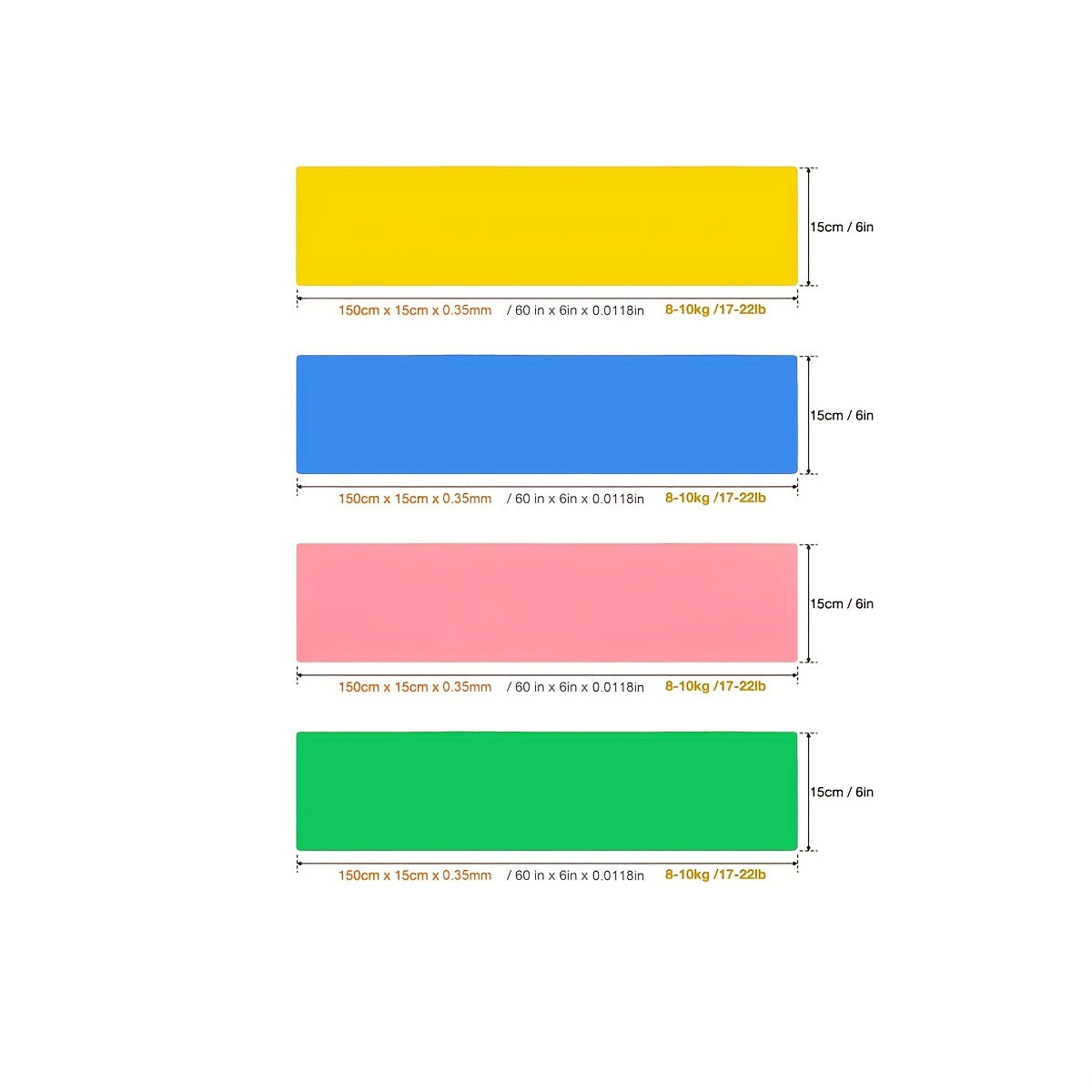 Latex Elastic Resistance Band - 1pc Workout Pilates Band for Gym Home Fitness Exercise