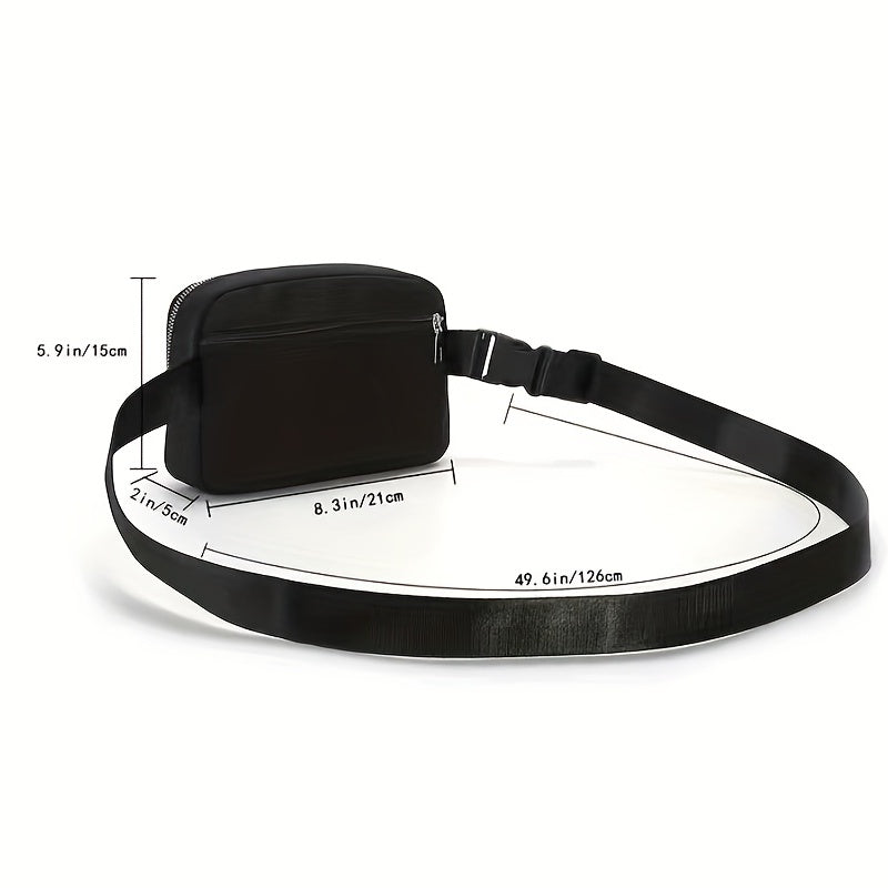 Unisex 1L Adjustable Yoga Waist Pack - High-Quality Nylon with Zipper Closure, Lightweight Crossbody Chest Bag for Travel, Hiking & Casual Sports - Multi-Functional Storage for Phone, Cosmetics, Essentials, Travel Accessory,