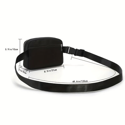 Unisex 1L Adjustable Yoga Waist Pack - High-Quality Nylon with Zipper Closure, Lightweight Crossbody Chest Bag for Travel, Hiking & Casual Sports - Multi-Functional Storage for Phone, Cosmetics, Essentials, Travel Accessory,