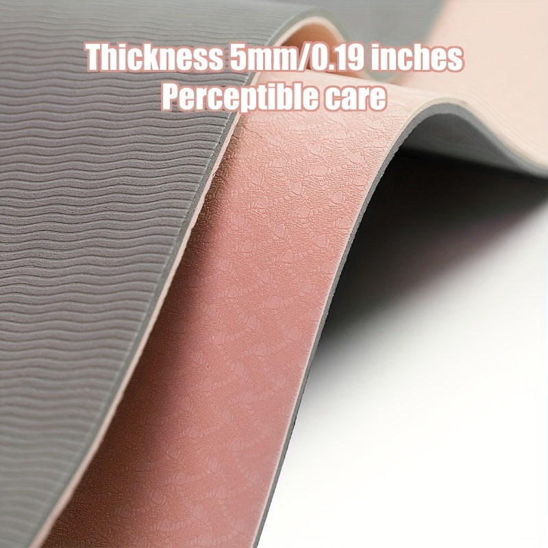 1pc TPE Non-Slip Yoga Pilates Training Mat, Home Fitness Accessories, Yoga Mat