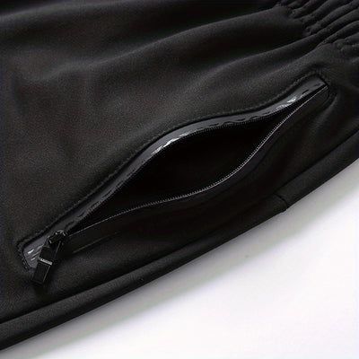 Lightweight Breathable Sports Pants Joggers, Men's Casual Slightly Stretch Zipper Pockets Sweatpants For All Seasons Fitness