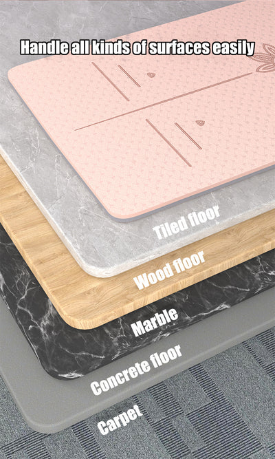 1pc TPE Non-Slip Yoga Pilates Training Mat, Home Fitness Accessories, Yoga Mat