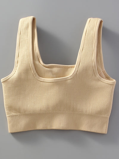 2pcs Women'S Breathable Seamless Yoga Leggings & Bra Set - High-Stretch Ribbed Gym Workout Shorts with Bra, Moisture-Wicking Athletic Outfit for Running, Pilates