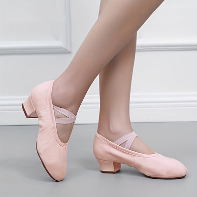 Durable Rubber-Soled Dance Shoes with Heels for Adult Ballet And Yoga Dance.