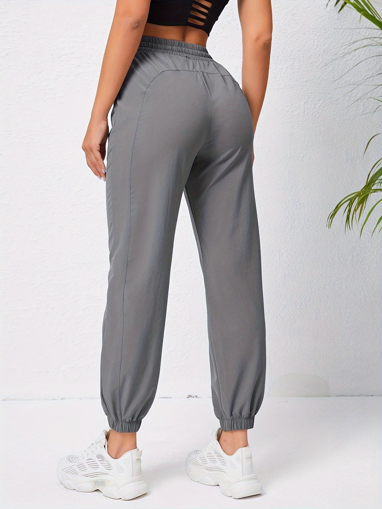 Stretchy Comfort Fit Joggers - Quick Drying, Slant Pockets, Elastic Waistband, Breathable, Moisture-Wicking, Womens Activewear for Fitness, Yoga, Running, and Outdoor Activities